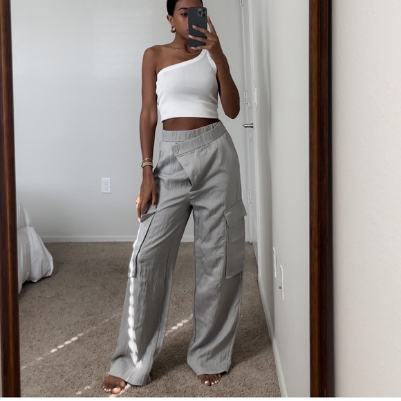 Zara Pants & Jumpsuits Nwt Zara Full Length Cargo Pants Pastel Mauve Poshmark